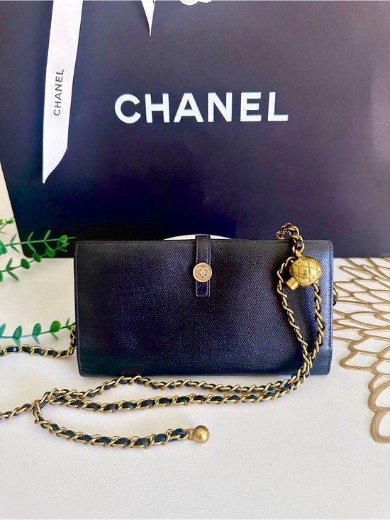 CHANEL Handbags - CHANEL Black Wallet with Chain
